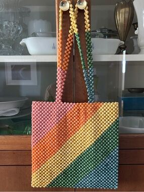 Isaac Mizrahi Rainbow Diagonal Stripe Tote Bag - Multicolor